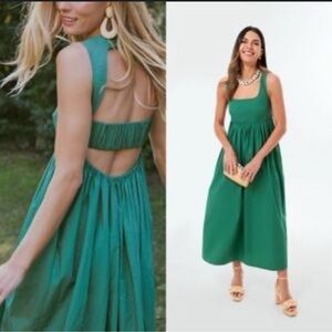 Elegant Green Backless Dress